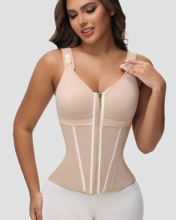 Sculpza® Latex Waist Shaping Vest with Reinforced Structure and Built-in Bra