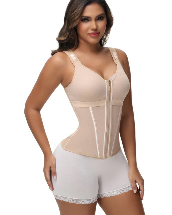 Sculpza® Latex Waist Shaping Vest with Reinforced Structure and Built-in Bra