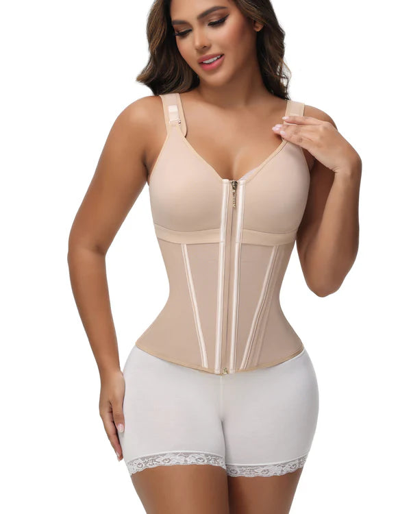 Sculpza® Latex Waist Shaping Vest with Reinforced Structure and Built-in Bra